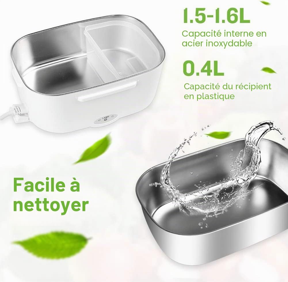 Boîte Repas Chauffante Electrique en Inox